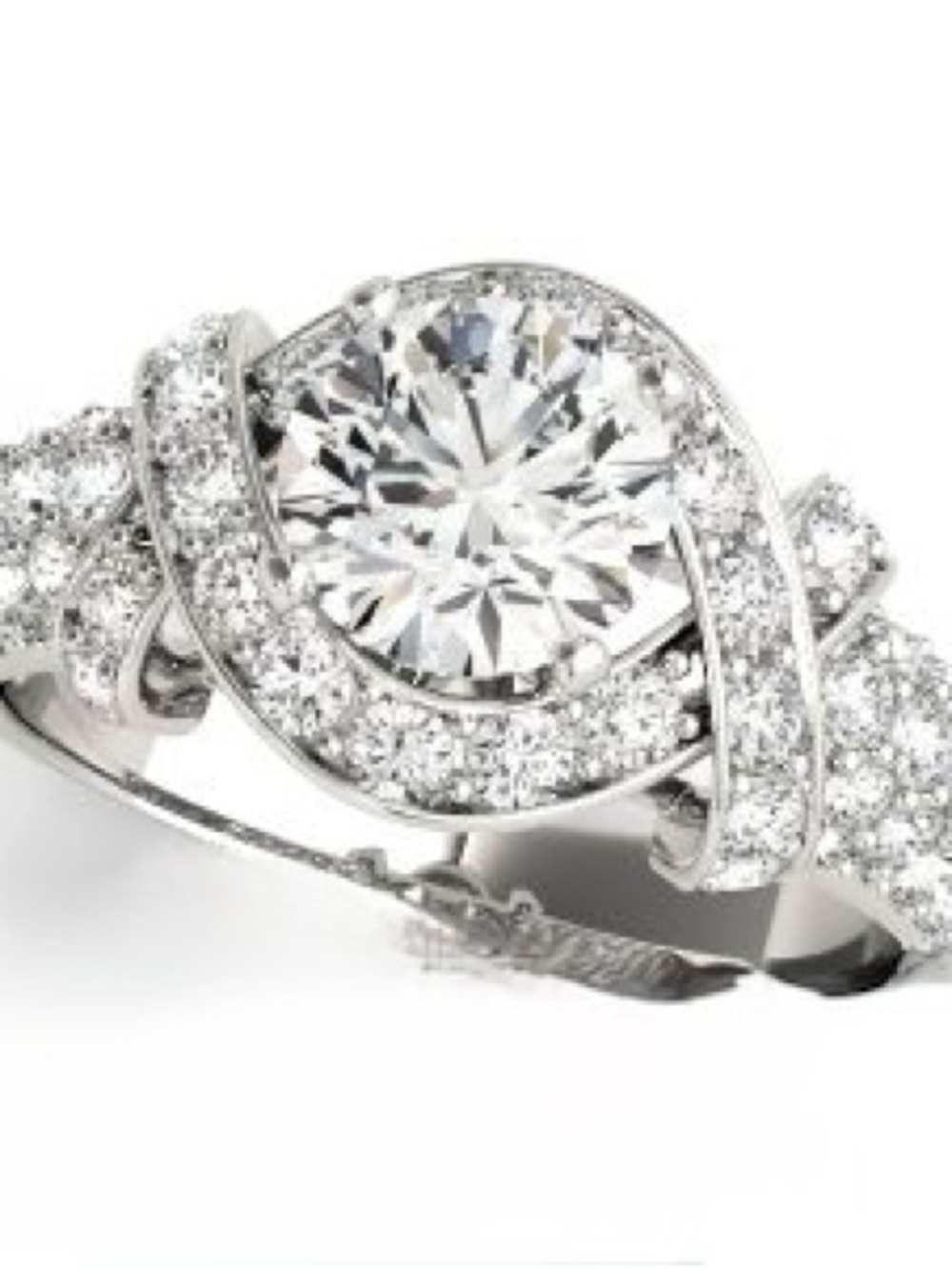 NWT-1ct Mossiante Lover’s Knot Engagement Ring
